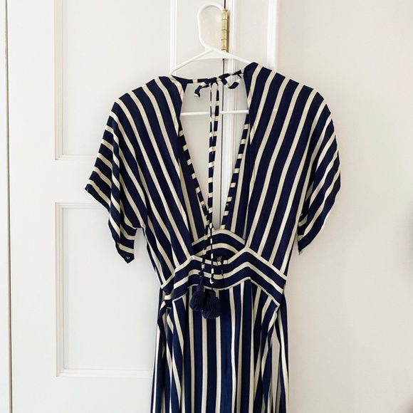 Faithfull the Brand Milan Striped Dress Navy Sz US 4/S - Picture 7 of 9